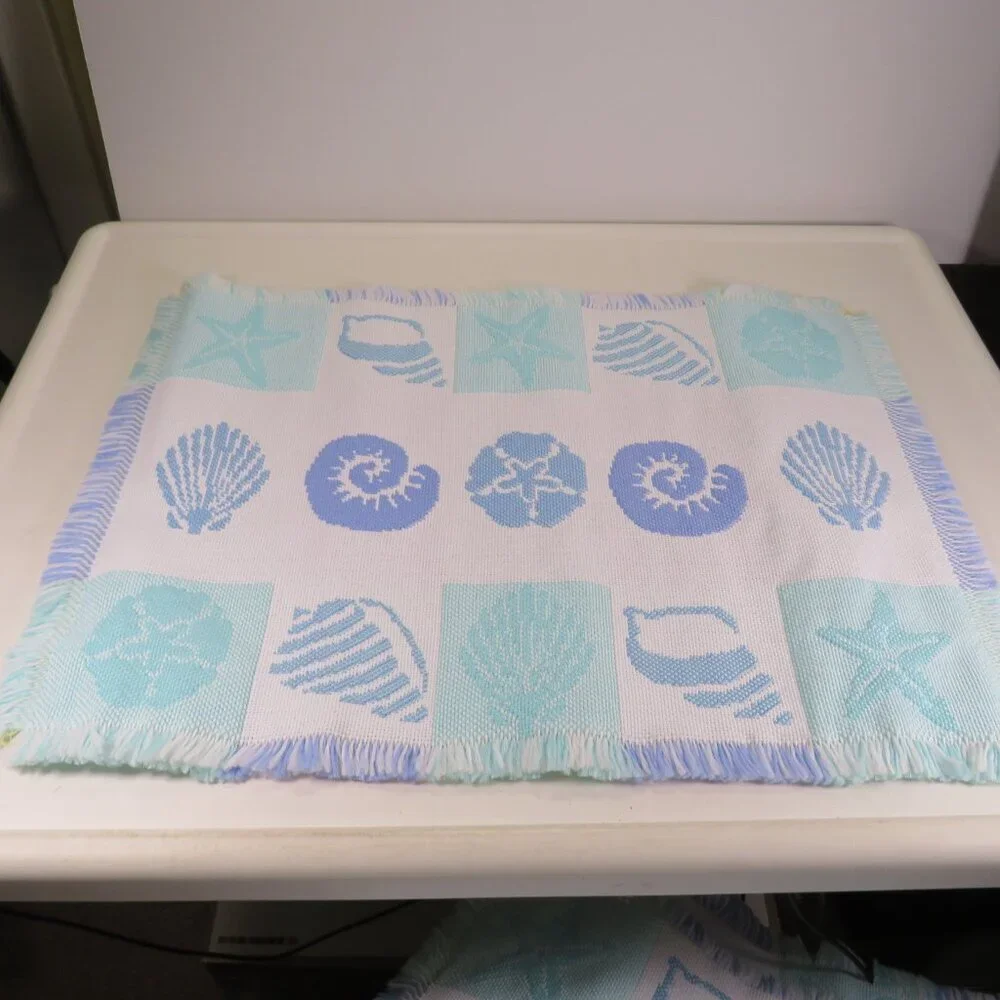 Sea Shell woven placemats w fringe  (soft) 20x14